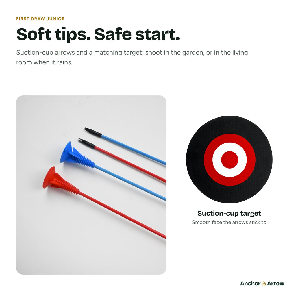 Soft suction-cup arrows and matching target from the First Draw Junior Kit